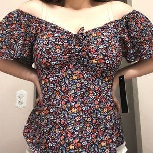 NEW Off The Shoulder Floral Ruffle Top